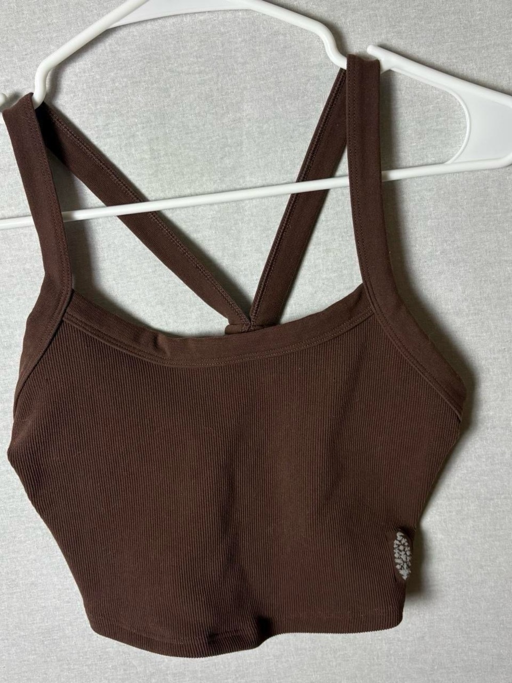 Free People All Clear Solid Cami Crop top Brown Size Medium/Large